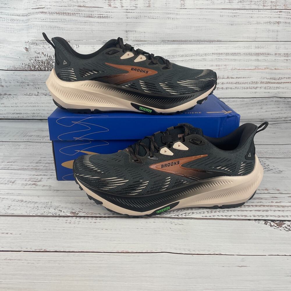 Brooks Ghost Trail Mens Sz 9D Trail Running Shoes Ebony Black Clove